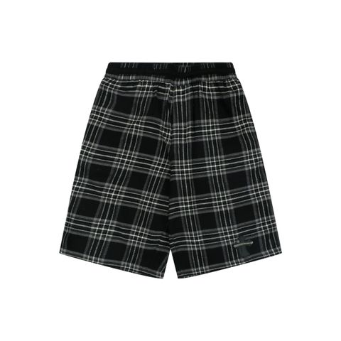 chrome-hearts-plaid-cross-leather-patch-cropped-shorts