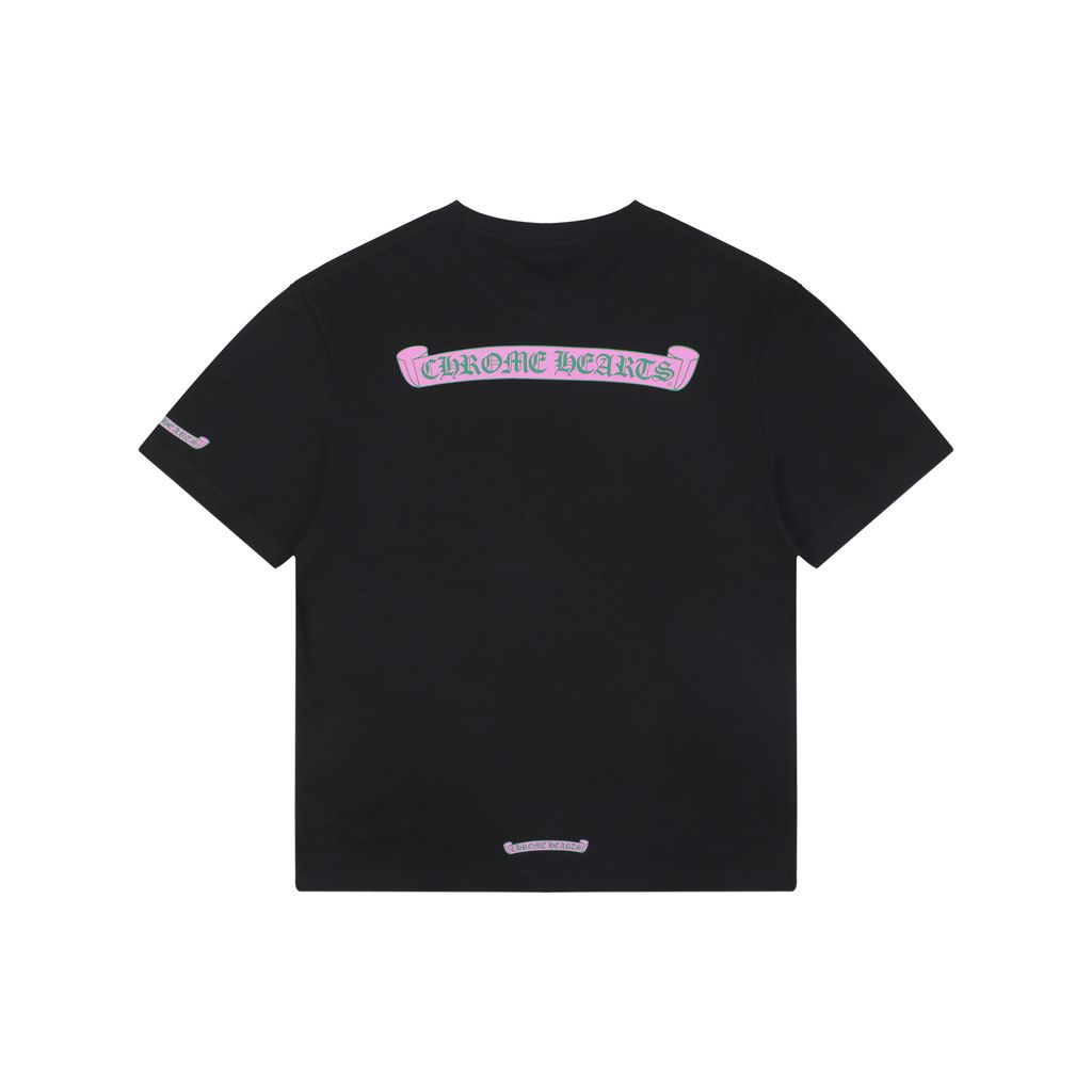 chrome-hearts-pink-green-sanskrit-scroll-print-t-shirt
