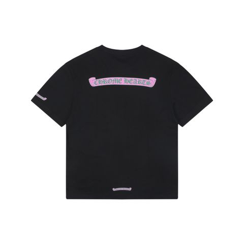 chrome-hearts-pink-green-sanskrit-scroll-print-t-shirt