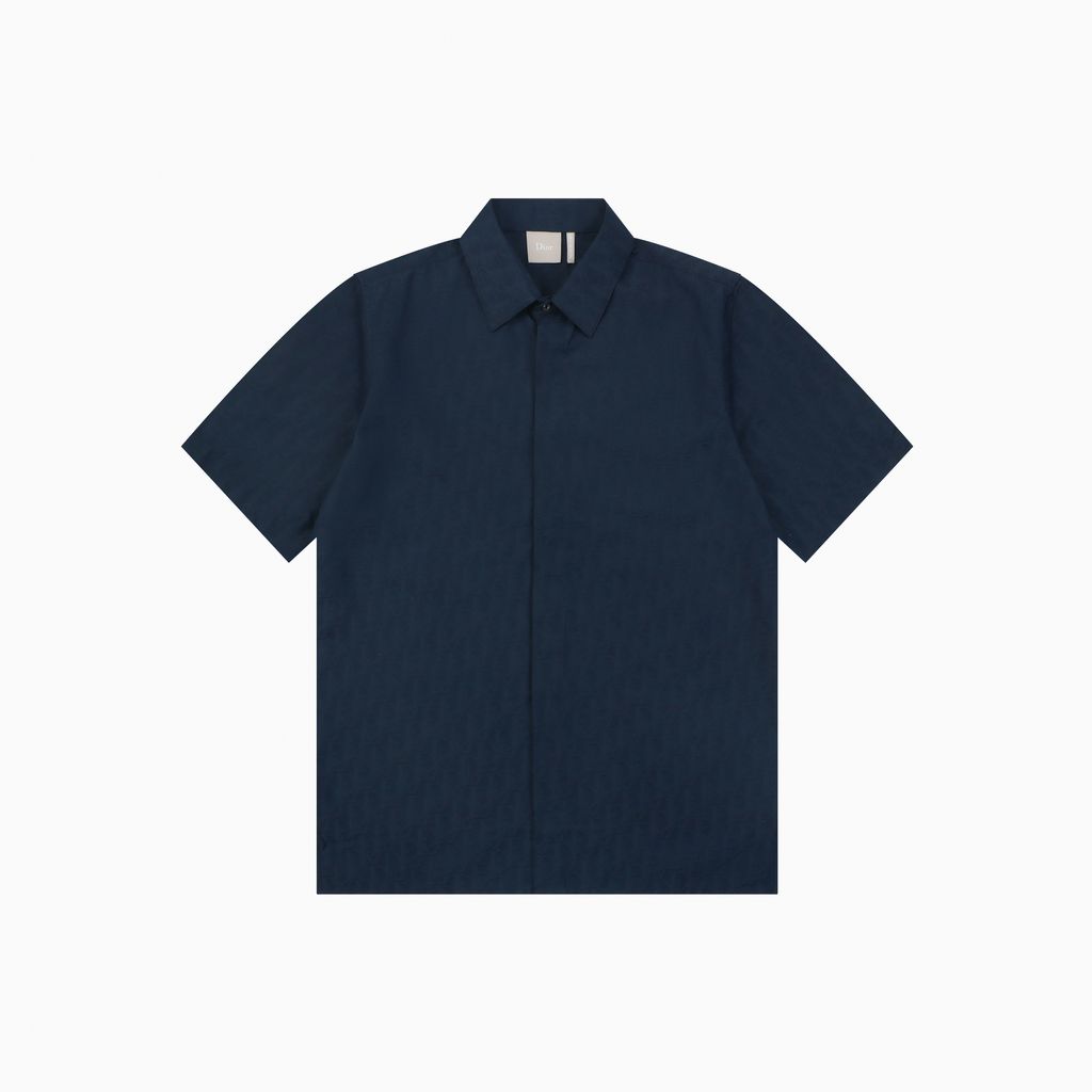 christian-dior-dark-blue-oblique-jacquard-short-sleeve-shirt