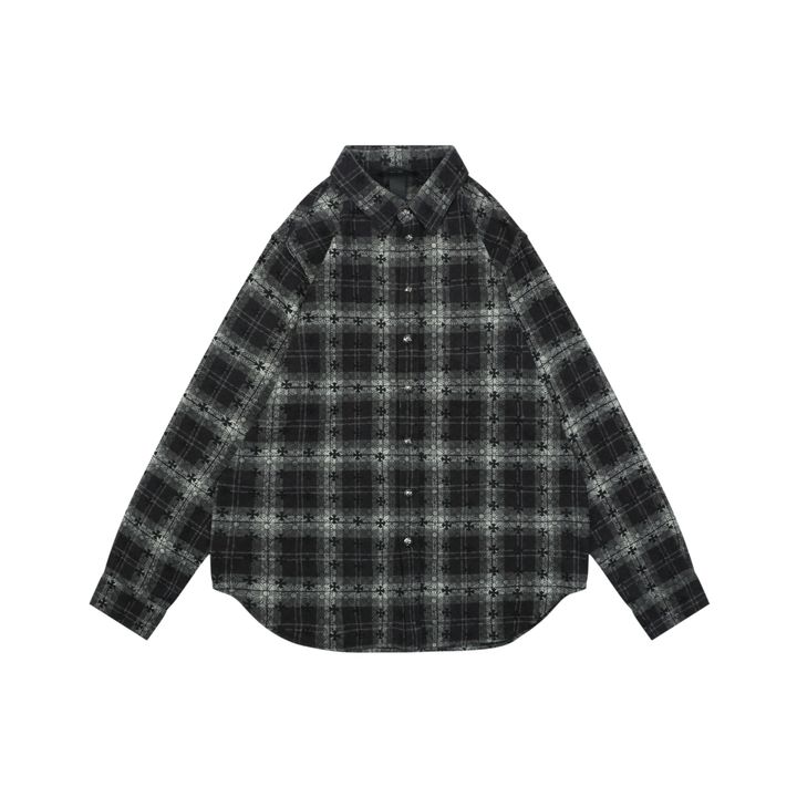 chrome-hearts-allover-check-cross-long-sleeve-shirt