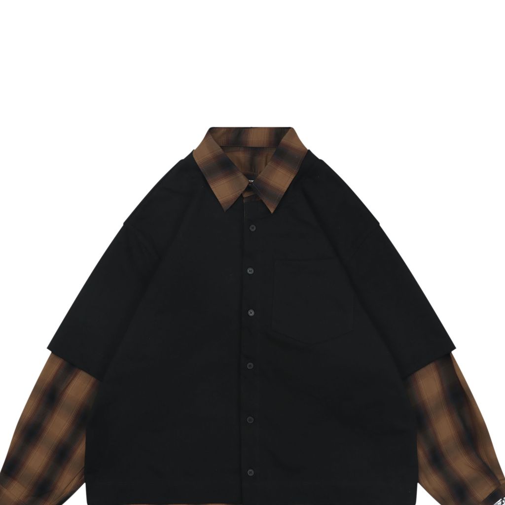 we11done-layered-twill-and-flannel-plaid-shirt