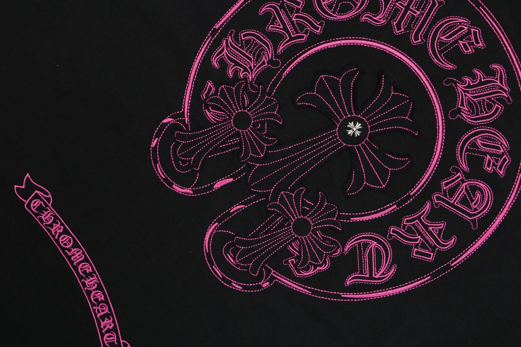 Pink purple Sanskrit cross streetwear T-shirt