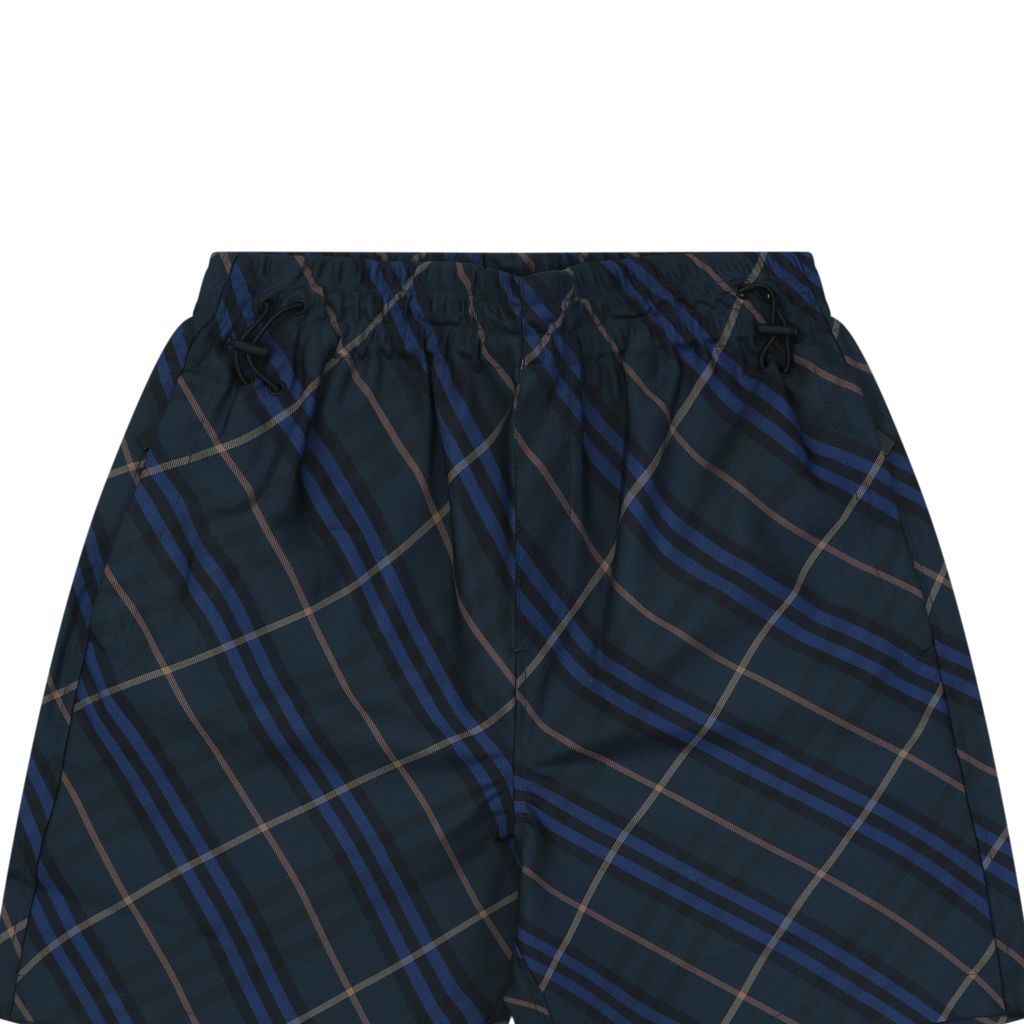 Blue diagonal check unisex casual shorts