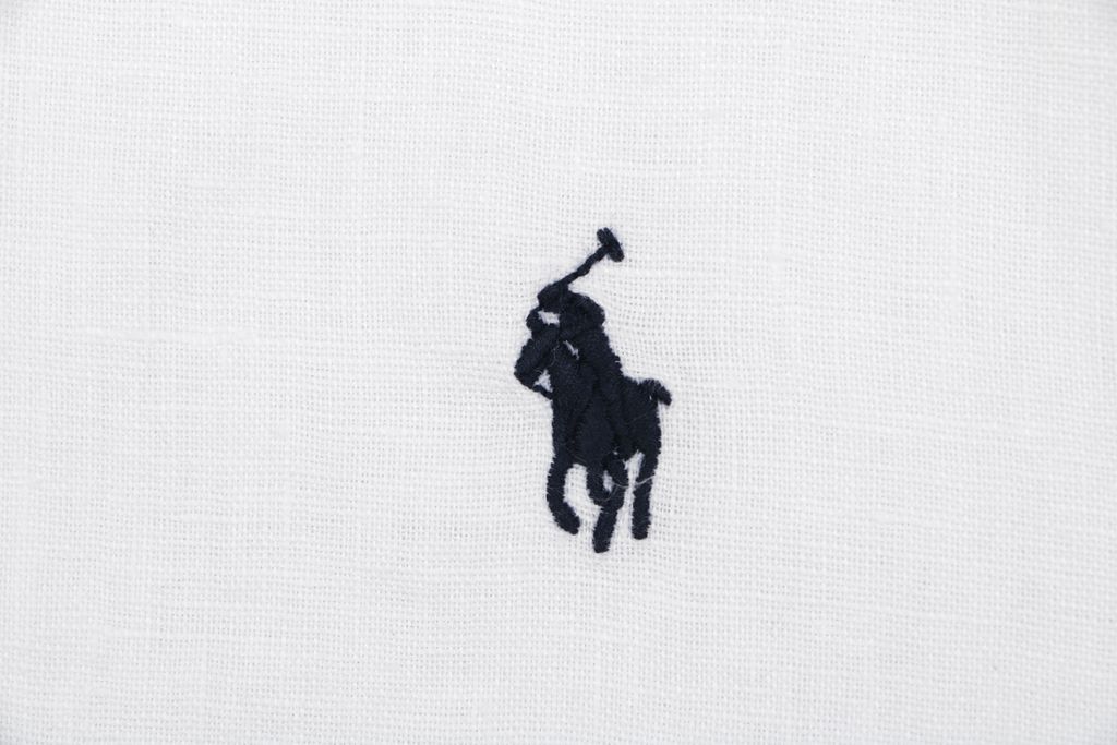Pure linen embroidered short sleeve shirt
