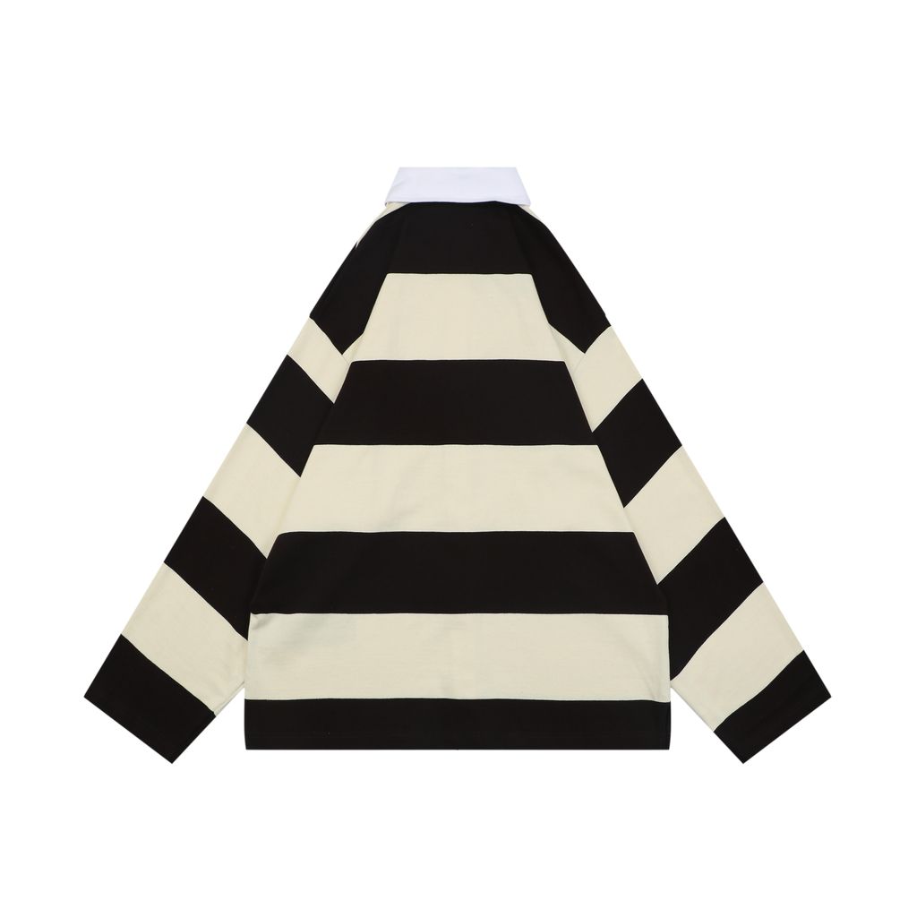 Balenciaga brown striped long sleeve polo