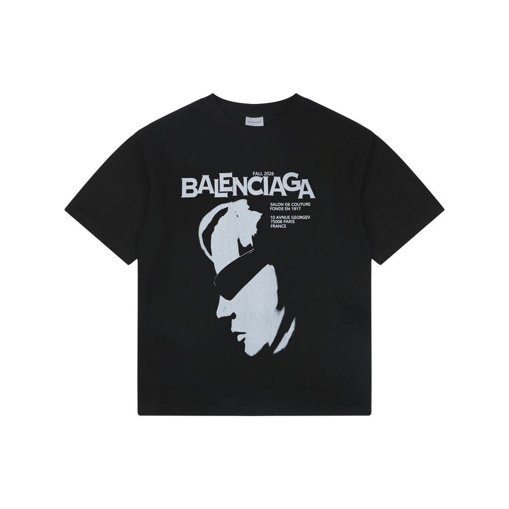 Balenciaga Sunglasses Portrait Print Oversized T-Shirt