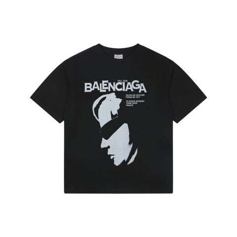 Balenciaga Sunglasses Portrait Print Oversized T-Shirt