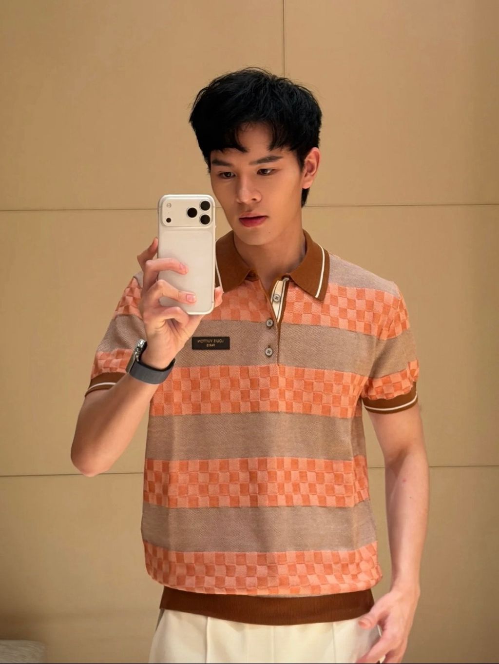 Louis Vuitton textured unisex polo top