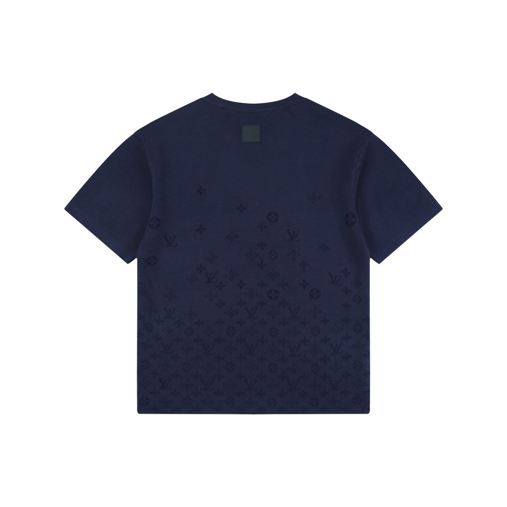 Louis Vuitton Navy Tonal Monogram Jacquard T-Shirt