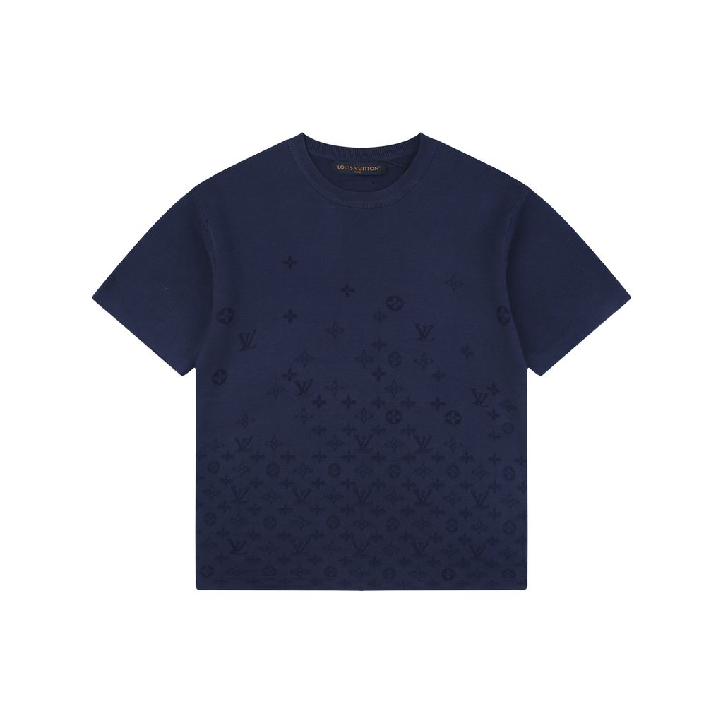 Louis Vuitton Navy Tonal Monogram Jacquard T-Shirt