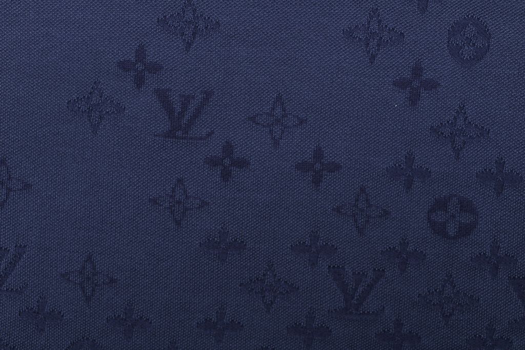 Navy tonal monogram cotton short sleeve tee