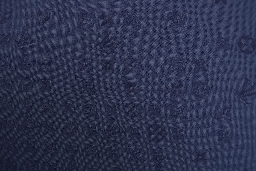Navy tonal monogram cotton short sleeve tee