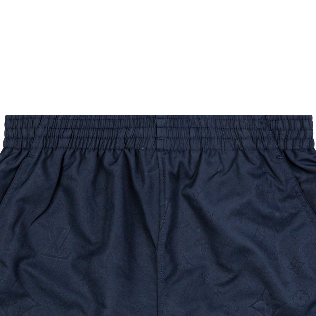 Triple-flower mesh-lined drawstring shorts