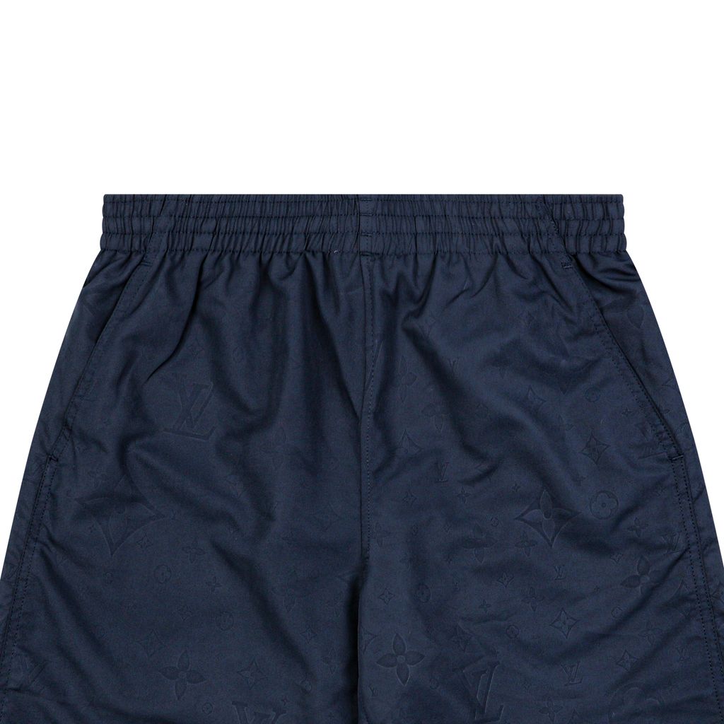 Triple-flower mesh-lined drawstring shorts