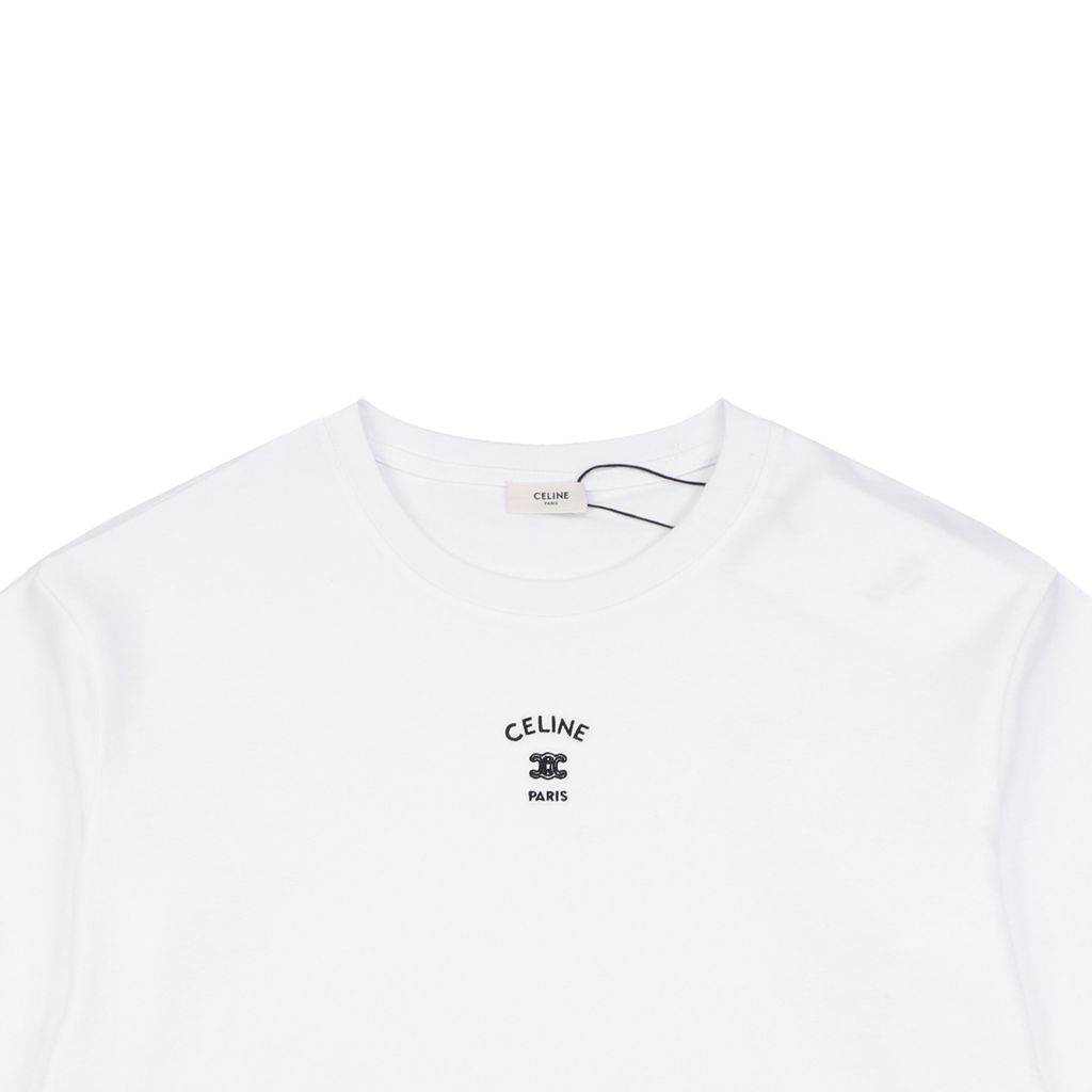 Celine 230g compact cotton logo tee