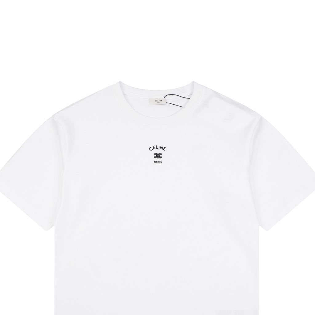 Celine 230g compact cotton logo tee