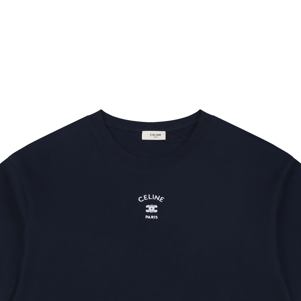 Celine 230g compact cotton logo tee