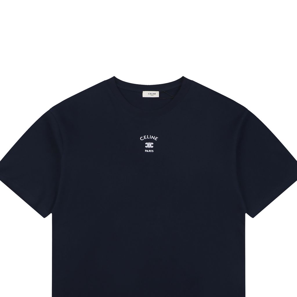 Celine 230g compact cotton logo tee