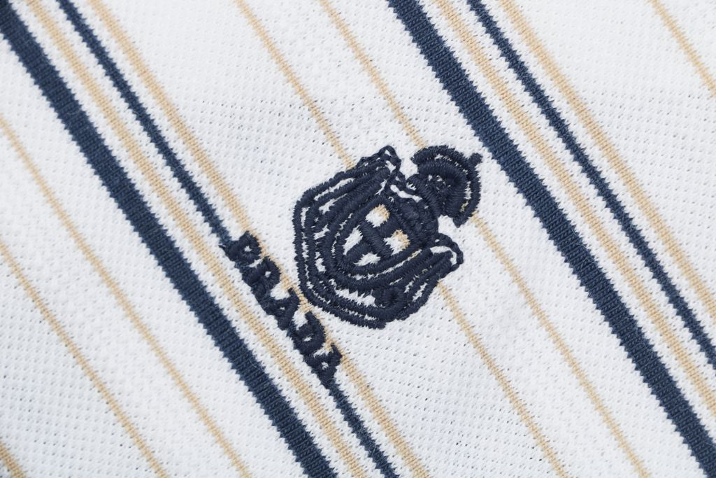 Precision-matched unisex striped polo