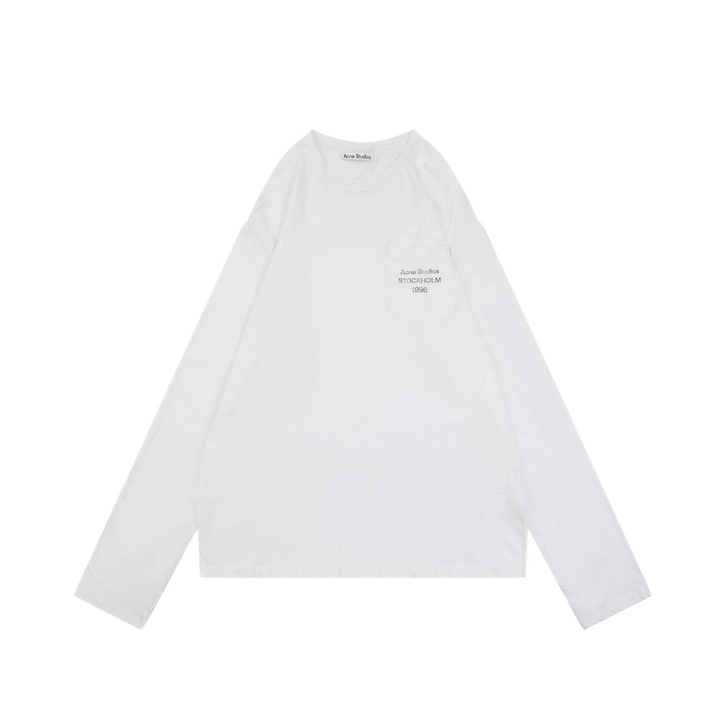 Acne Studios Pocket Logo Washed Long Sleeve T-Shirt