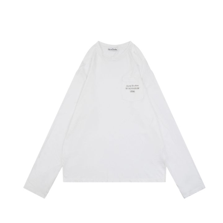 Acne Studios Pocket Logo Washed Long Sleeve T-Shirt