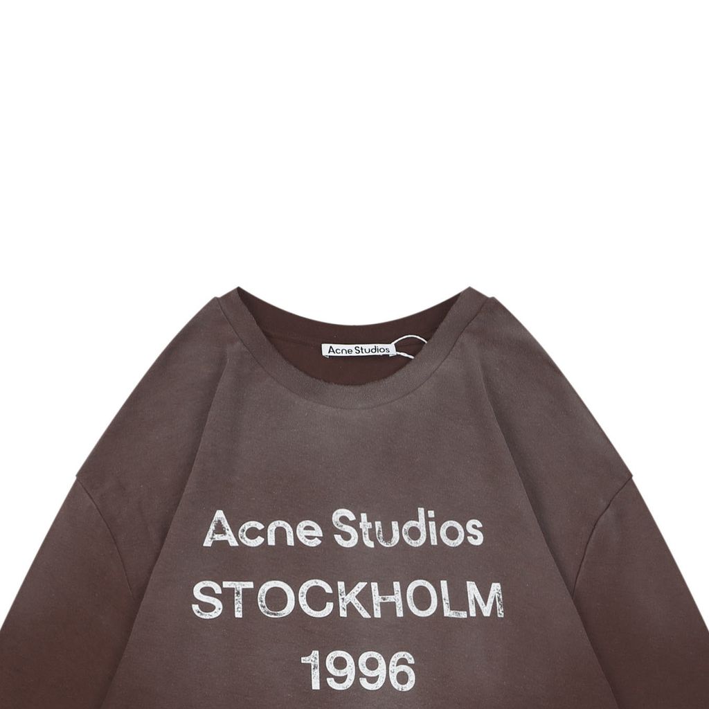 Cotton linen distressed cropped graphic tee