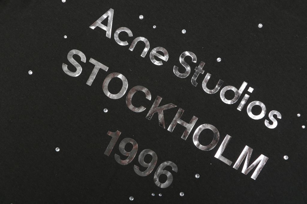 Mirror logo cotton linen cropped tee