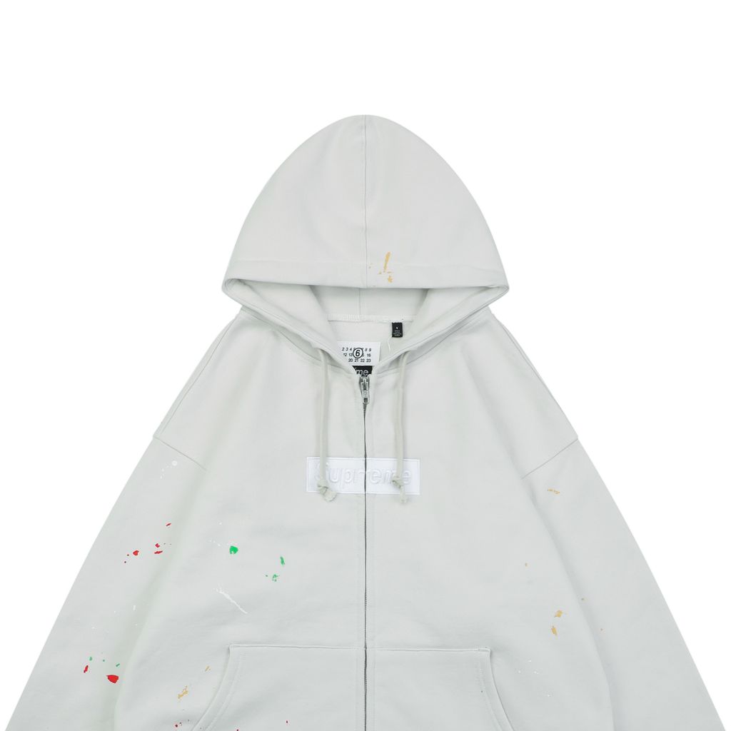 Grey white 480g Box Logo jacket