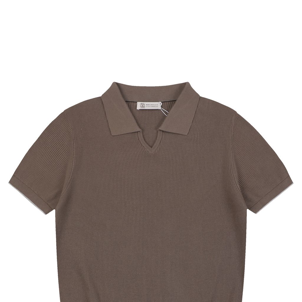Button-free short sleeve cotton polo
