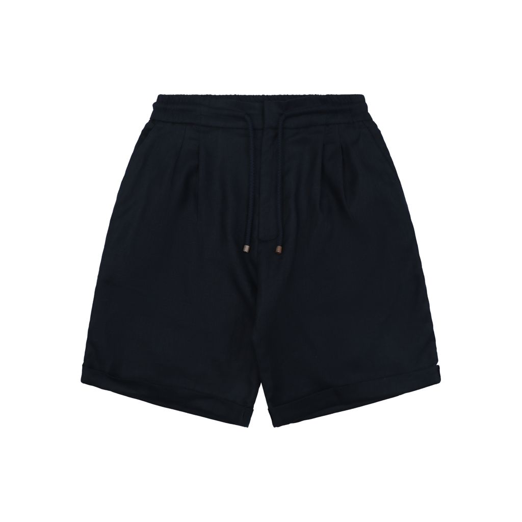 Brunello Cucinelli navy linen shorts