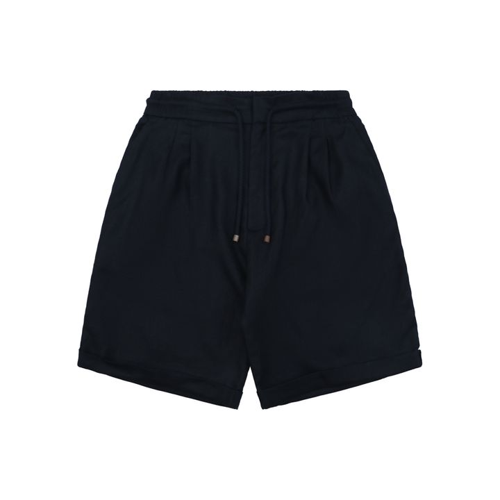 Brunello Cucinelli navy linen shorts