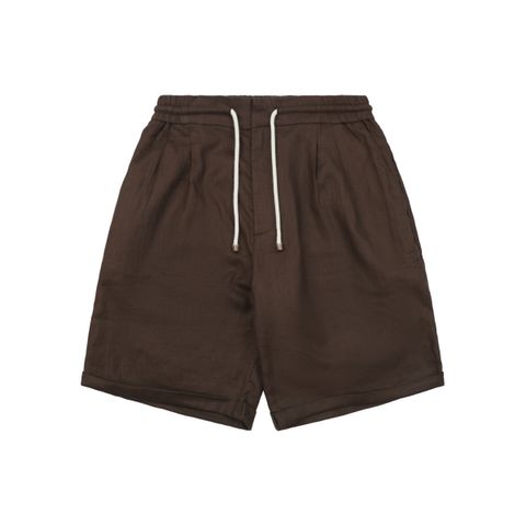 Brunello Cucinelli brown linen shorts