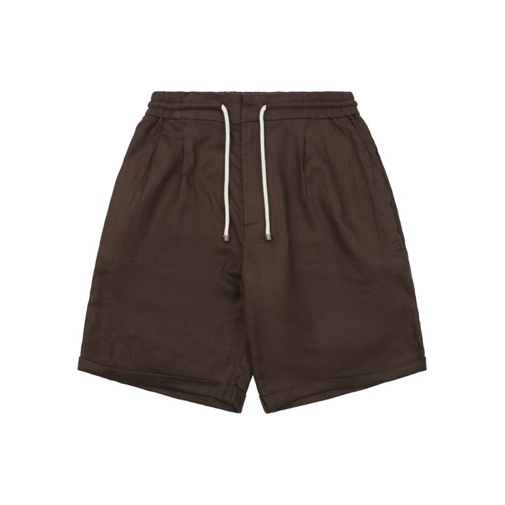 Brunello Cucinelli brown linen shorts