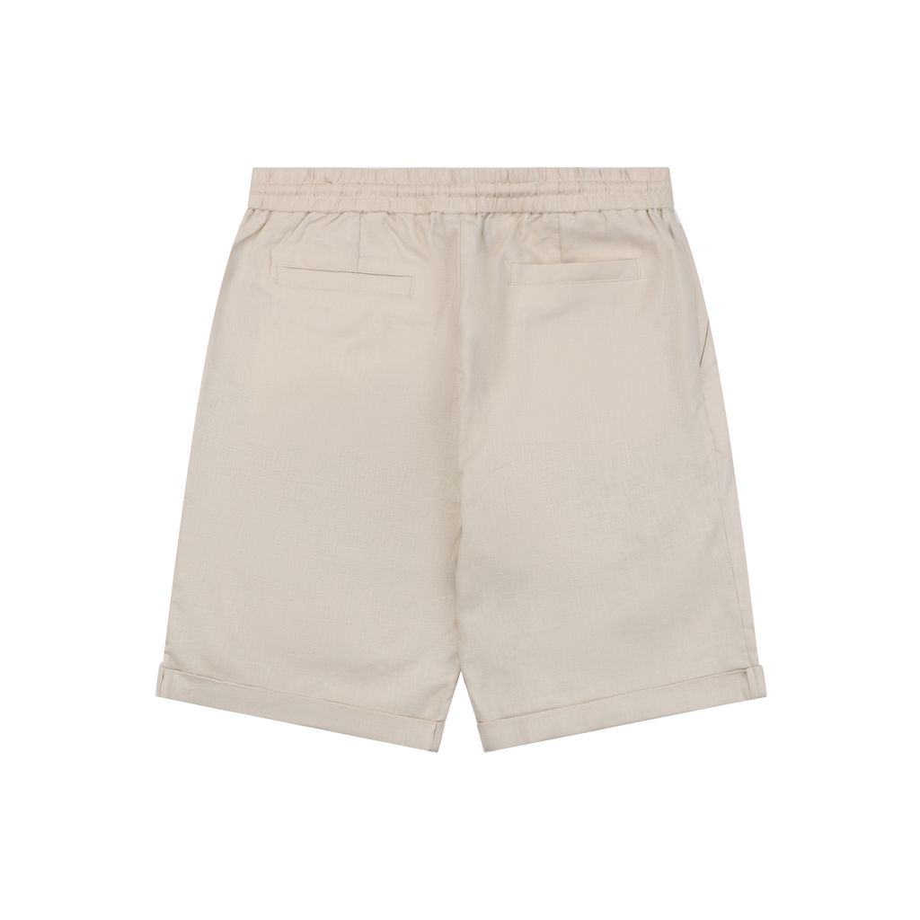 Brunello Cucinelli white grey linen shorts