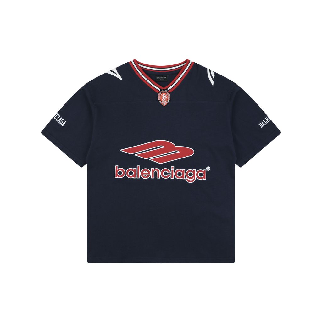 Balenciaga Manchester United Crest Embroidered Cotton T-Shirt