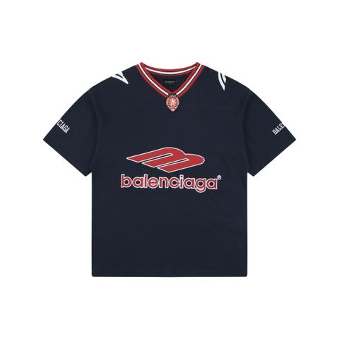 Balenciaga Manchester United Crest Embroidered Cotton T-Shirt