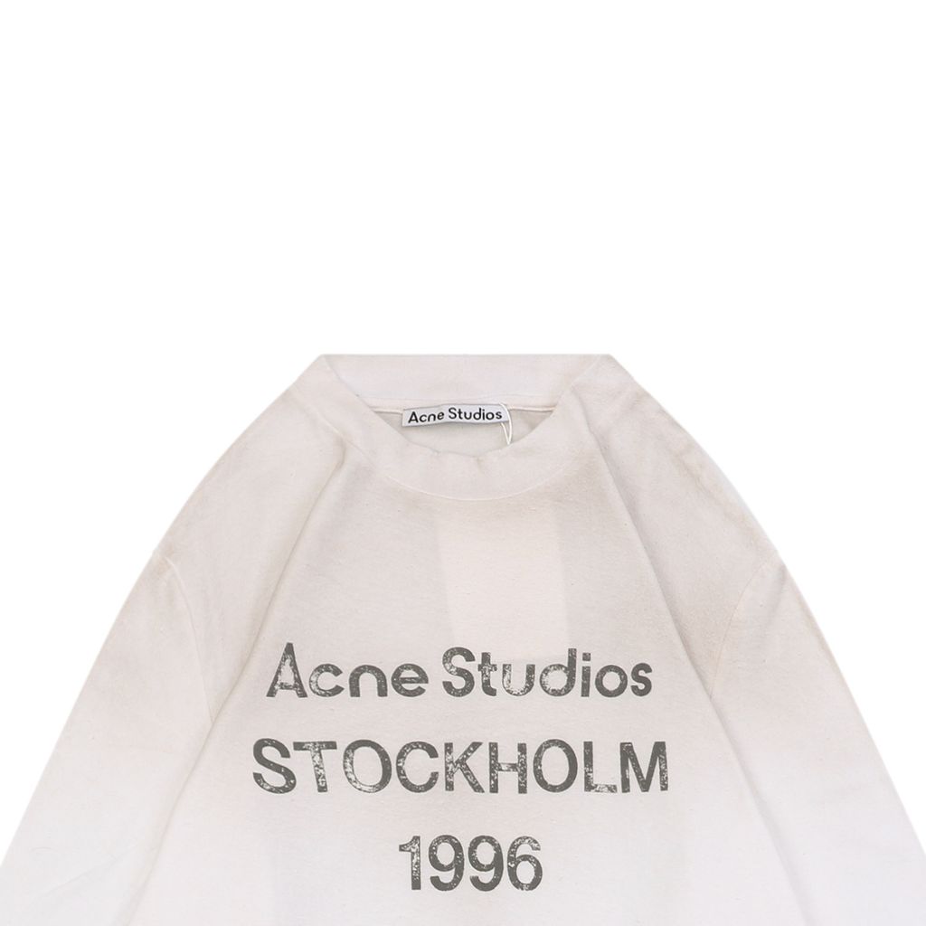 Rhinestone distressed cotton linen cropped tee