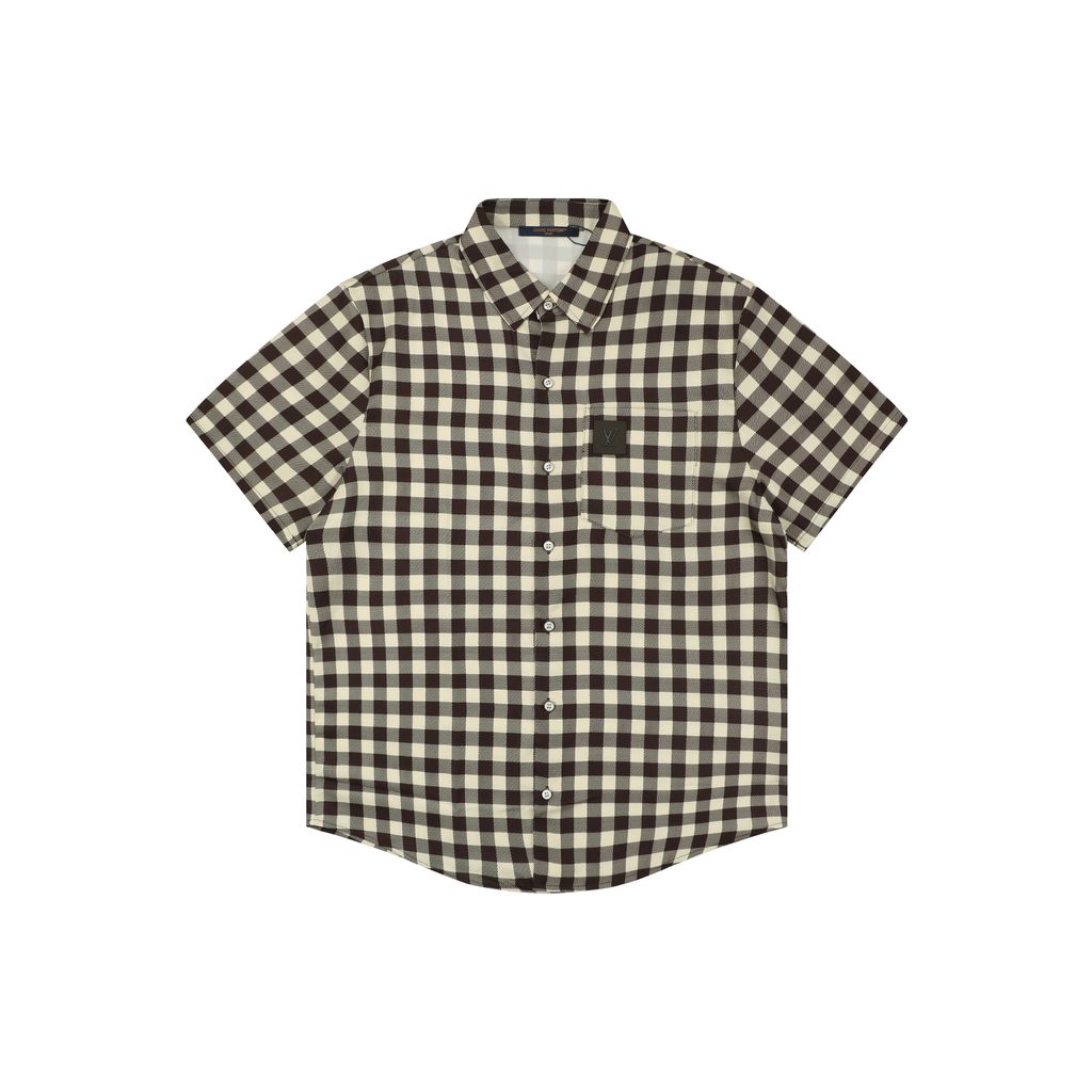 Louis Vuitton apricot brown checkerboard shirt