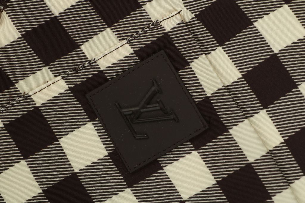 Apricot brown luxury checkerboard shirt