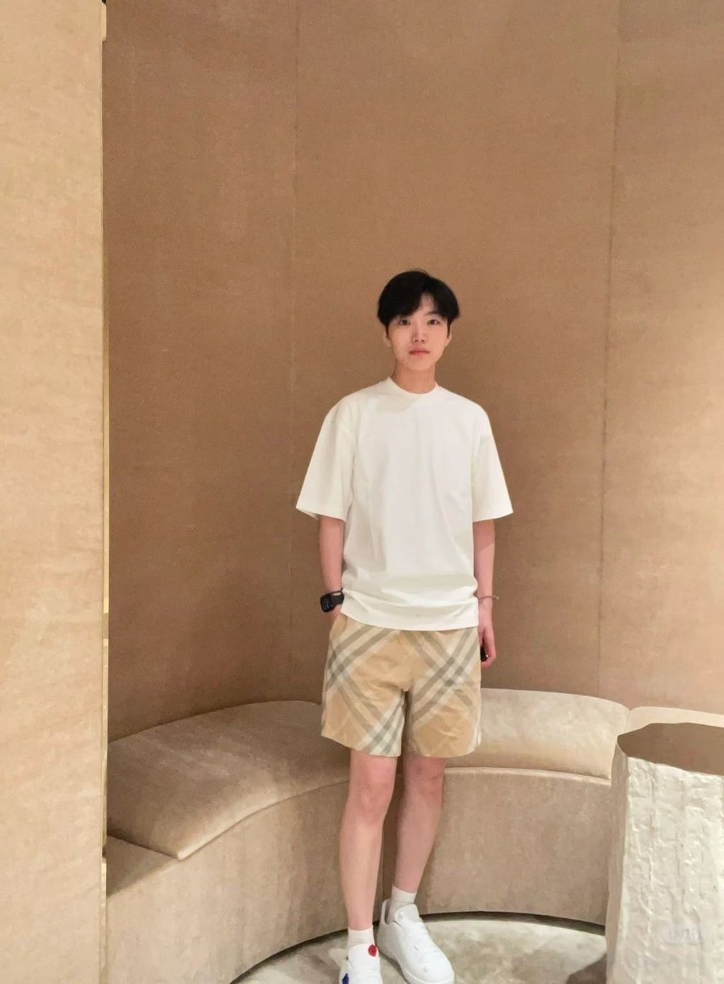 Lightweight unisex nylon check shorts