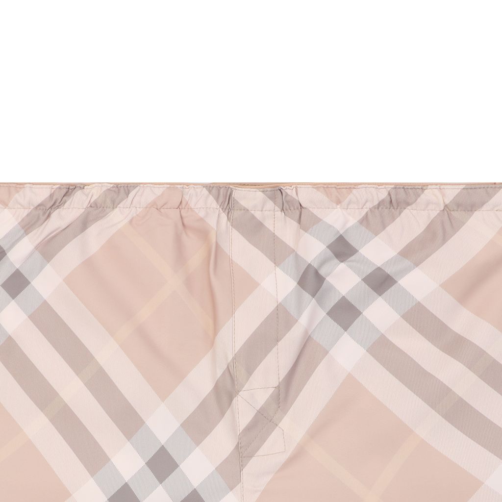 Retro twill check casual shorts