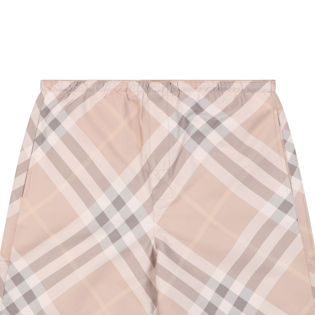 Retro twill check casual shorts