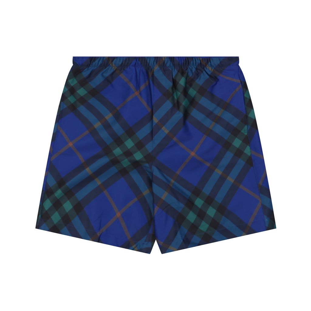Burberry check mesh-lined nylon shorts