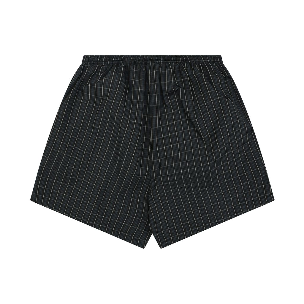 Balenciaga Double-B Wheat Crest Blue Check Shorts