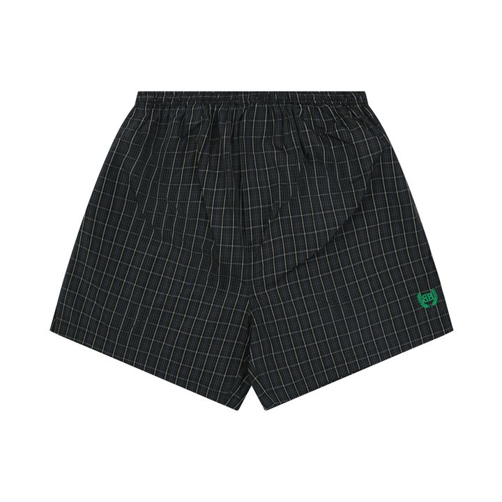Balenciaga Double-B Wheat Crest Blue Check Shorts