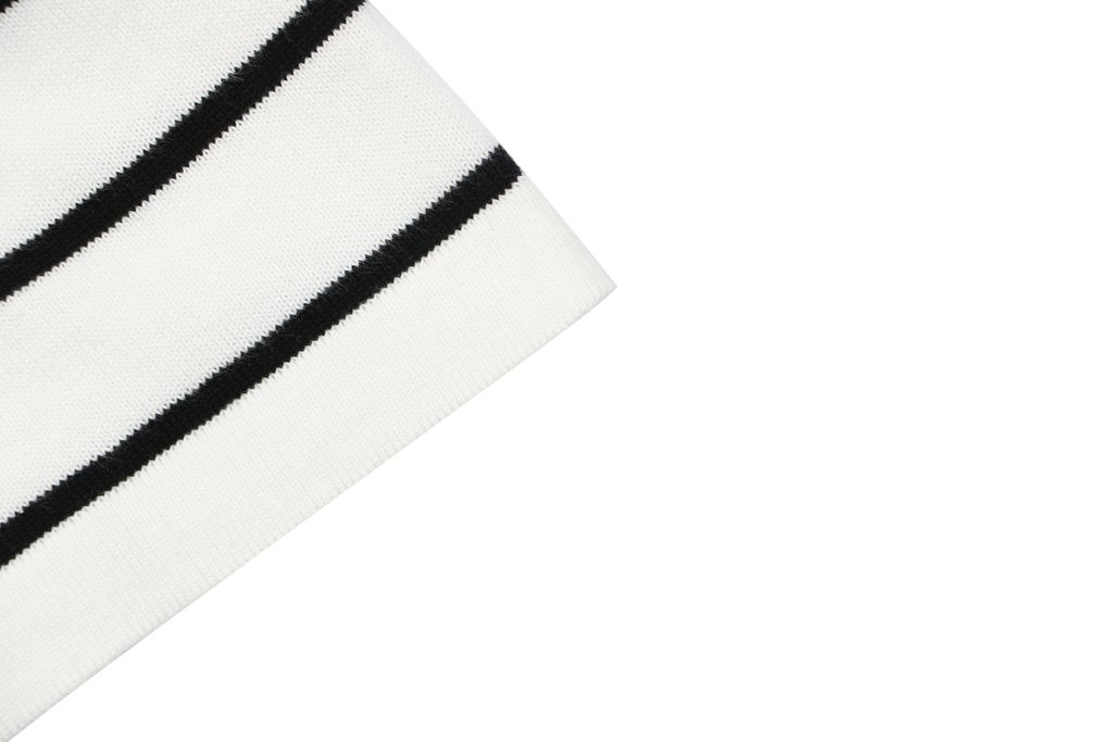 Fine-gauge striped cotton knitted top