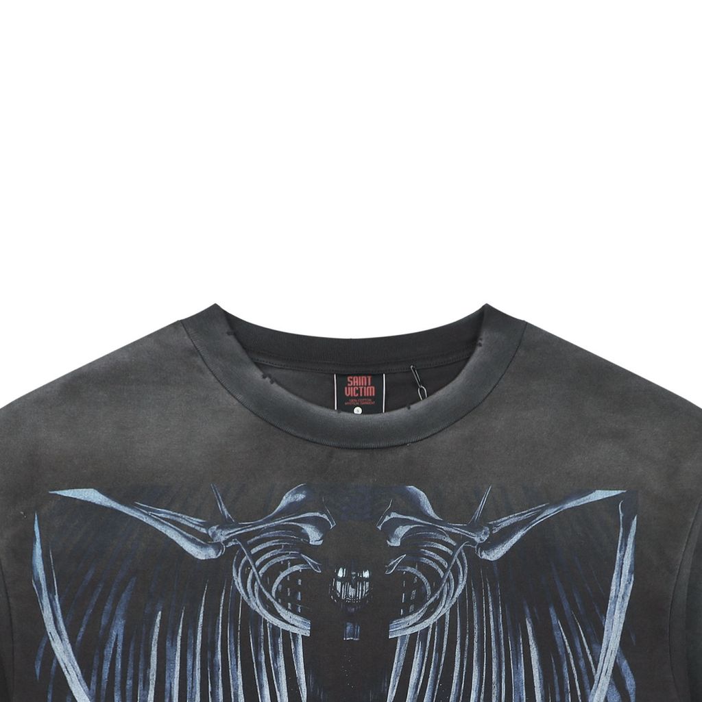 Distressed 280g cotton vintage graphic tee