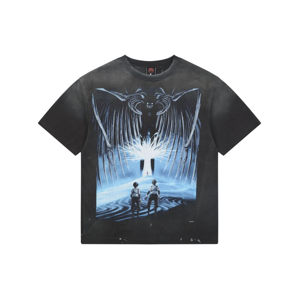 Saint Michael giant skeleton graphic T-shirt