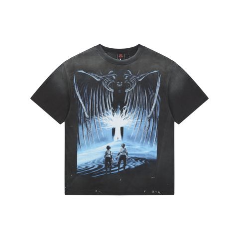 Saint Michael giant skeleton graphic T-shirt